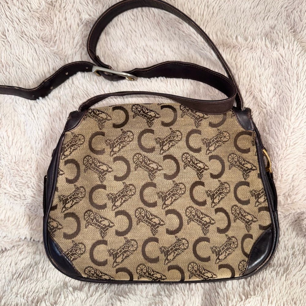 Celine Vintage Macadam Monogram Crossbody Bag with Horse Carriage Hardware - Picture 4 of 10